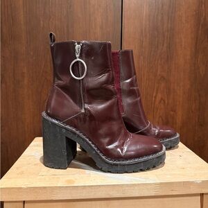 AllSaints Dark Red Heeled Boots